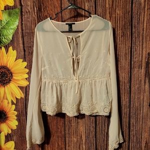 Forever 21 Sheer Long Sleeve Blouse